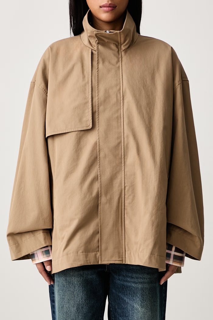 Frame THE SHORT FIELD TRENCH short trench coat Women's cotton WE26WOW003