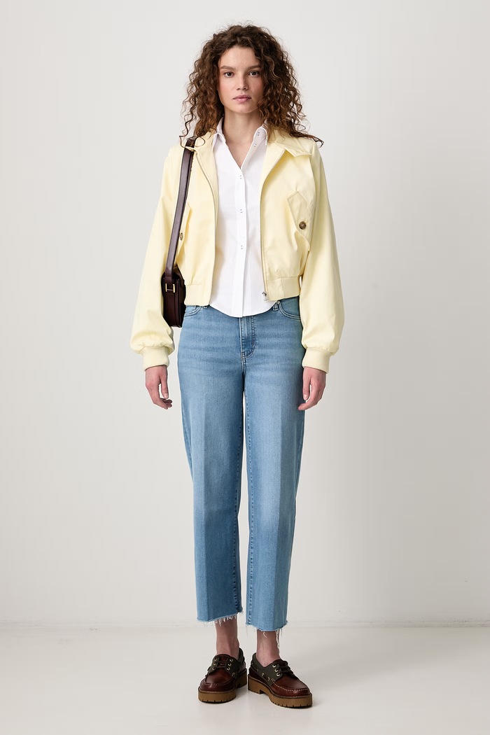 Frame THE HARRINGTON JACKET krátká bunda dámská s hedvábím WE26WJA006 žlutá AW26