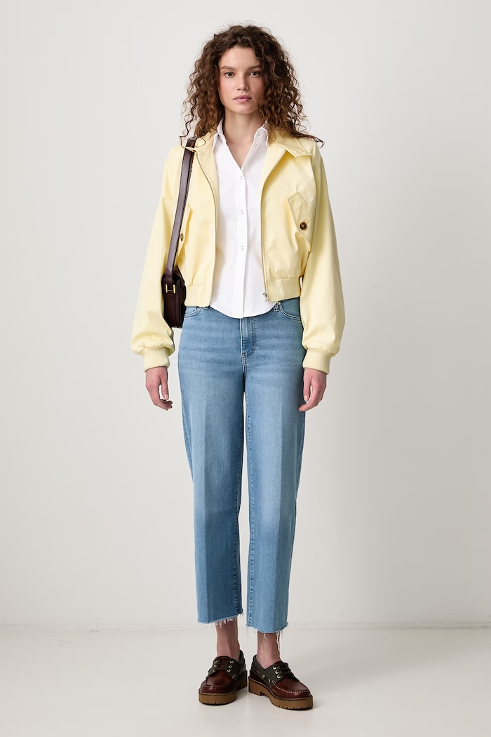 Frame THE HARRINGTON JACKET short jacket Women's with silk WE26WJA006 yellow AW26