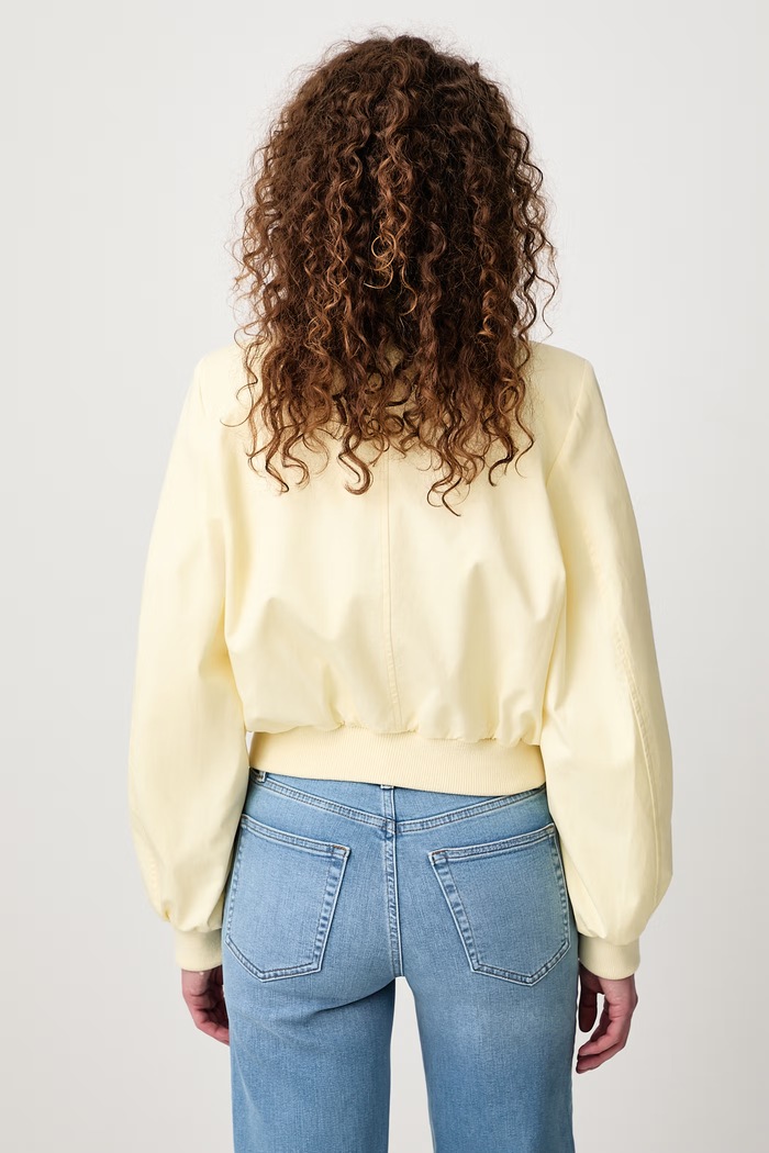 Oblečení Frame THE HARRINGTON JACKET krátká bunda dámská s hedvábím WE26WJA006 žlutá