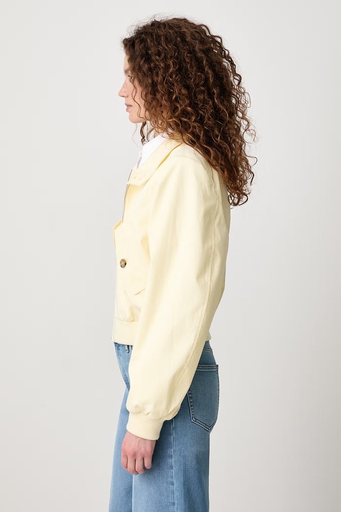 THE HARRINGTON JACKET krátká bunda dámská s hedvábím Frame WE26WJA006 žlutá