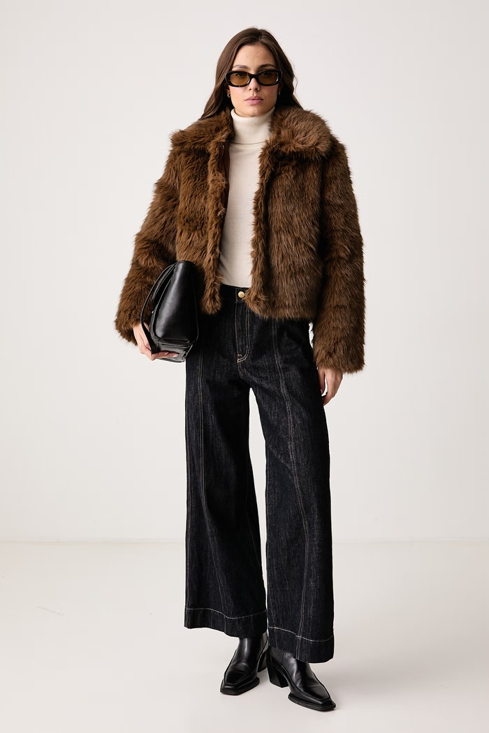 Levi's Jakna za žene od imitacije krzna LANEY FAUX FUR 006S3 smeđa AW26