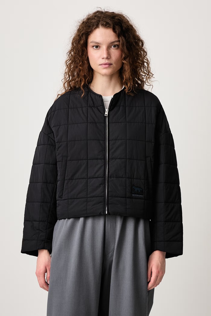 Maison Kitsuné Kurtka pikowana damska czarny MRWWV05WQ4098