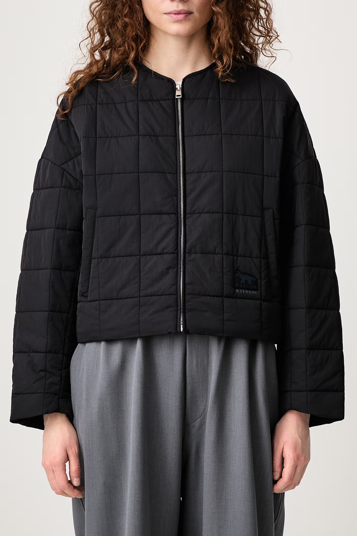 Kurtka pikowana damska Maison Kitsuné czarny MRWWV05WQ4098