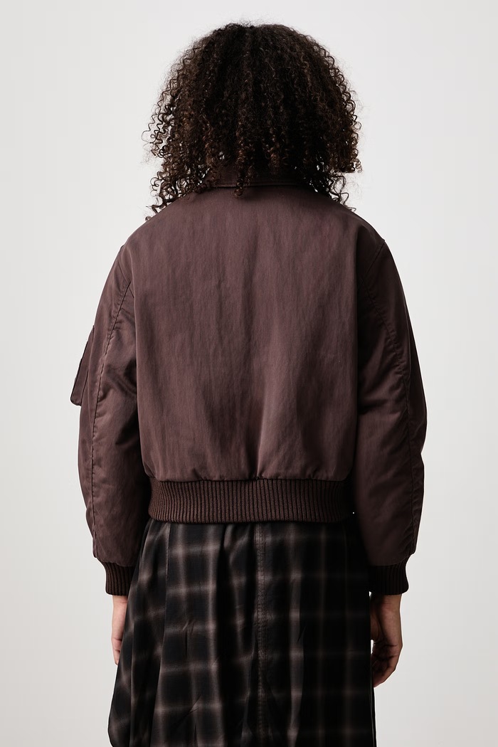 Odzież Maison Kitsuné Bomber krótka kurtka damska z bawełną MRWWV02WQ4109 brązowy
