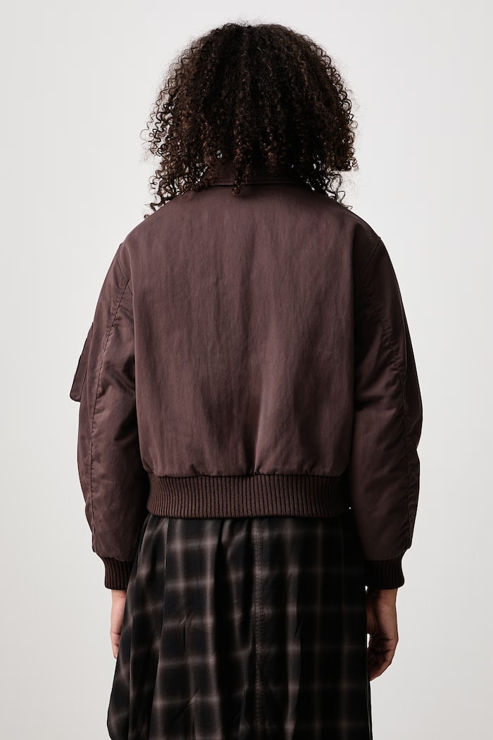 Odzież Maison Kitsuné Bomber krótka kurtka damska z bawełną MRWWV02WQ4109 brązowy