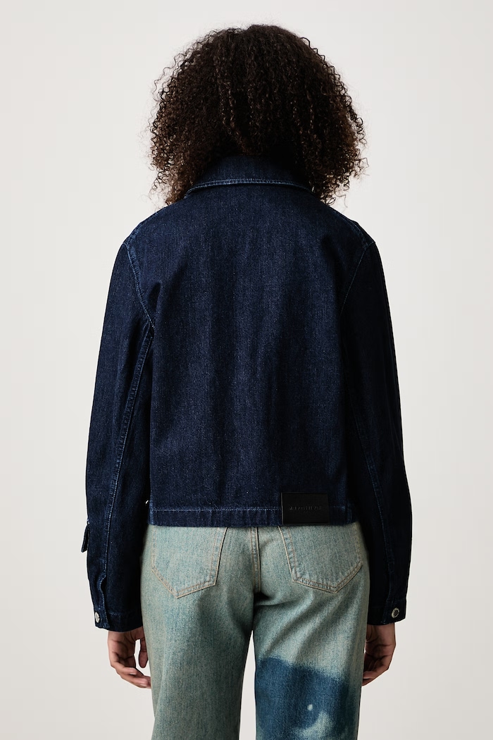 Odzież Maison Kitsuné Krótka kurtka damska jeansowa MRWDV00WD4019 granatowy
