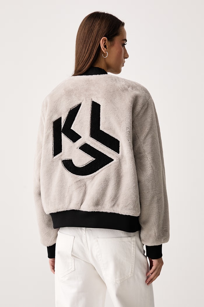 Bomber jakna ženska Karl Lagerfeld Jeans bež B4W15026