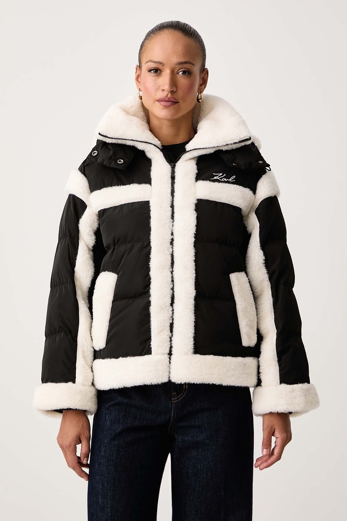 Karl Lagerfeld Krótka kurtka damska czarny B4W15004