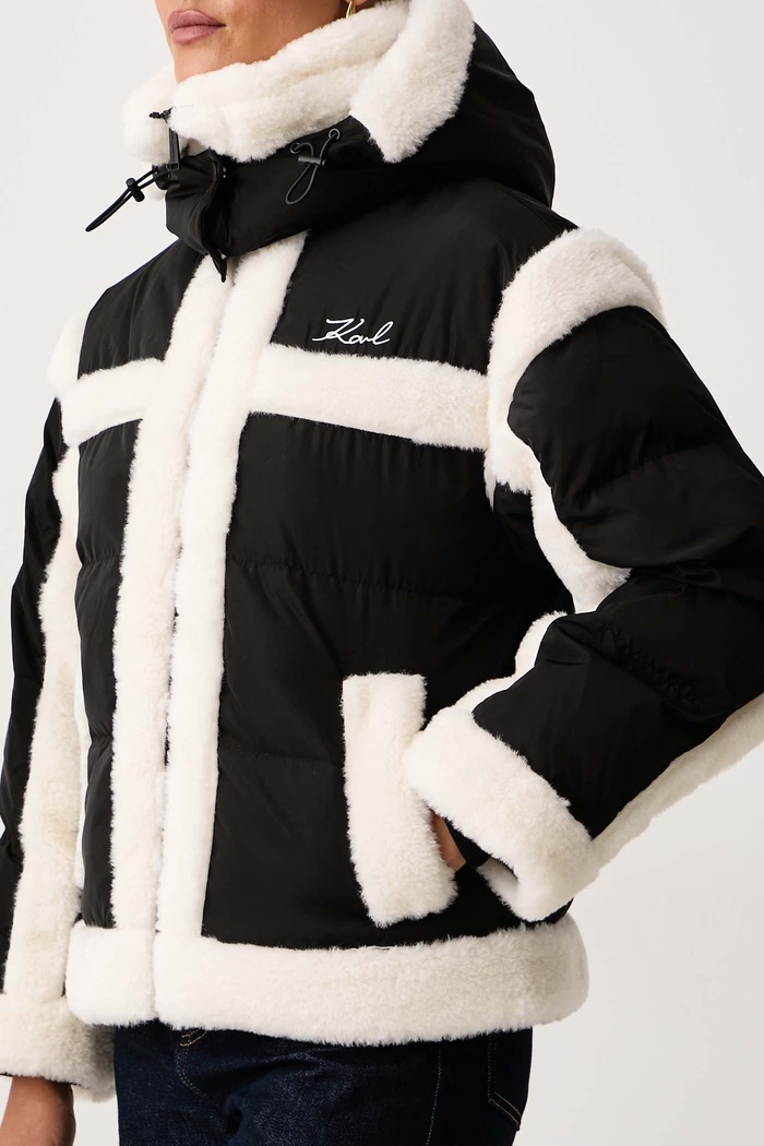 Krótka kurtka damska Karl Lagerfeld B4W15004 czarny