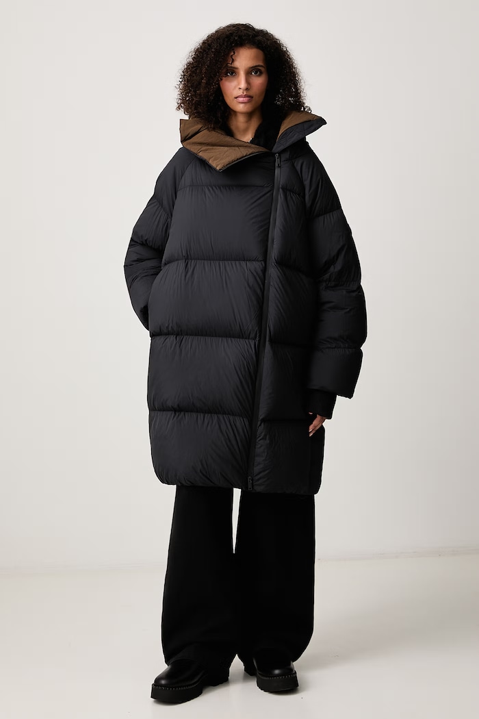 GANNI Future Nylon Quilt Maxi Puffer kurtka puchowa damska czarny A1130019