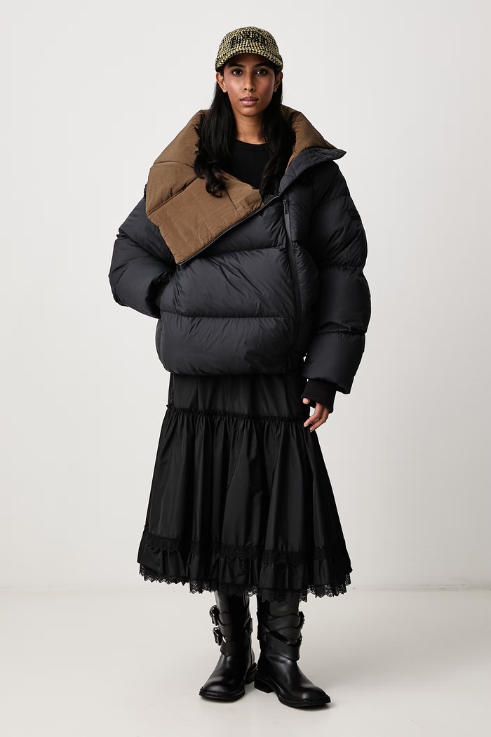 GANNI Future Nylon Quilt Puffer kurtka puchowa damska A1010242 szary AW26