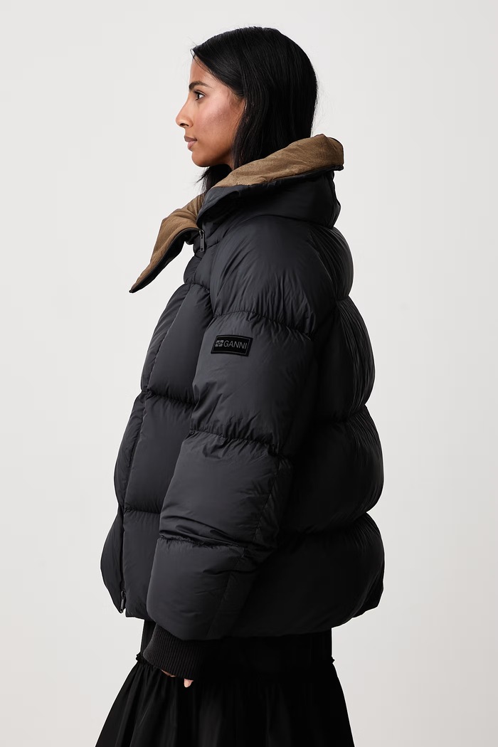 Future Nylon Quilt Puffer kurtka puchowa damska GANNI A1010242 szary