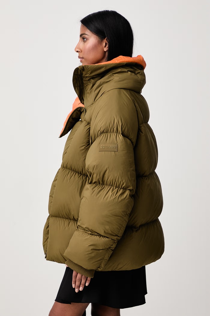 Future Nylon Quilt Puffer kurtka puchowa damska GANNI A1010241 zielony