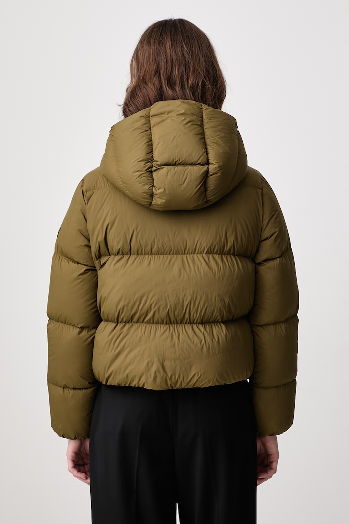 Odzież GANNI Future Nylon Quilt Mini Puffer kurtka puchowa damska A1010231 zielony