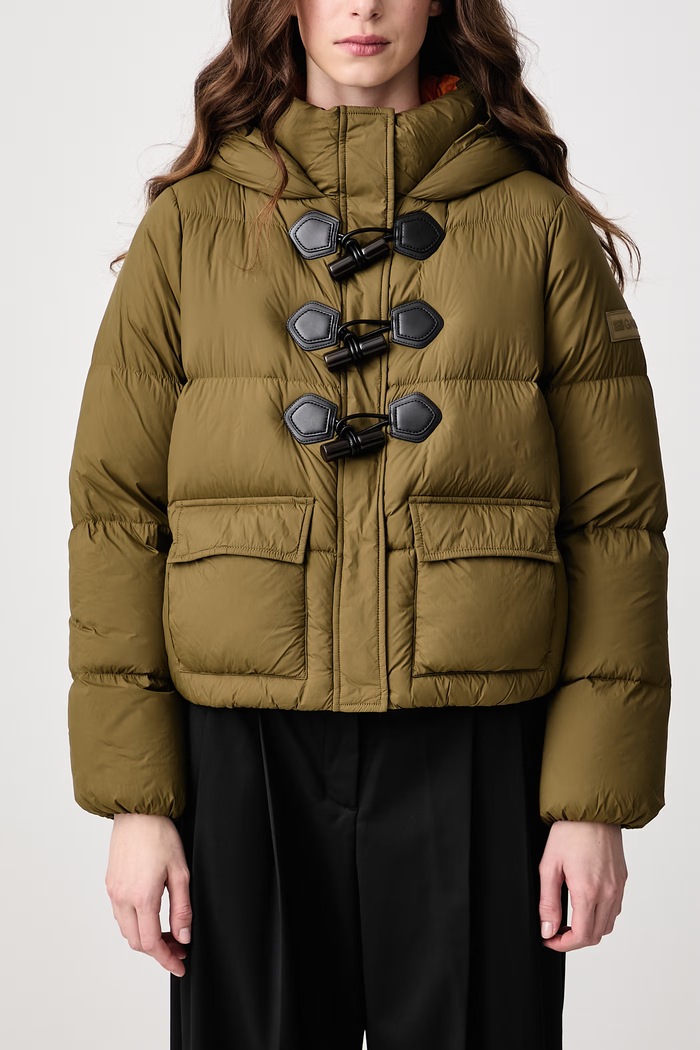 Future Nylon Quilt Mini Puffer kurtka puchowa damska GANNI zielony A1010231