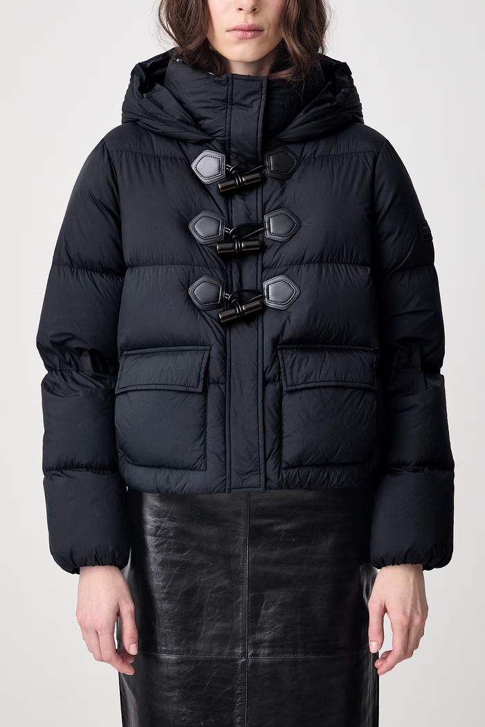 Future Nylon Quilt Mini Puffer kurtka puchowa damska GANNI czarny A1010231