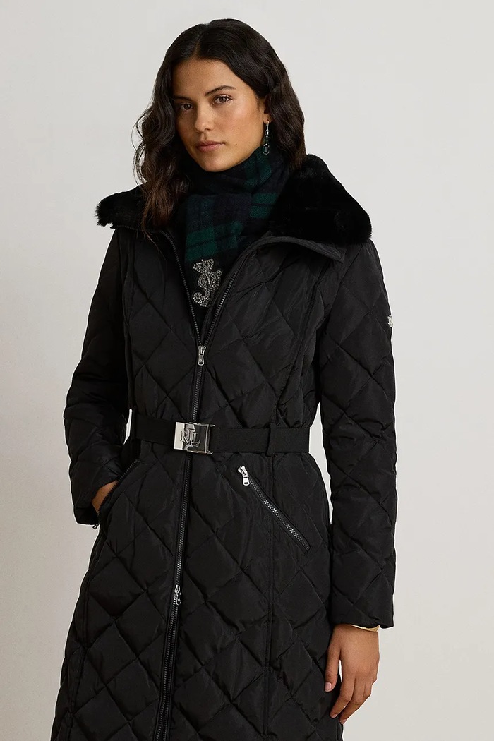 Odzież Lauren Ralph Lauren Długa kurtka damska 297P23482 czarny