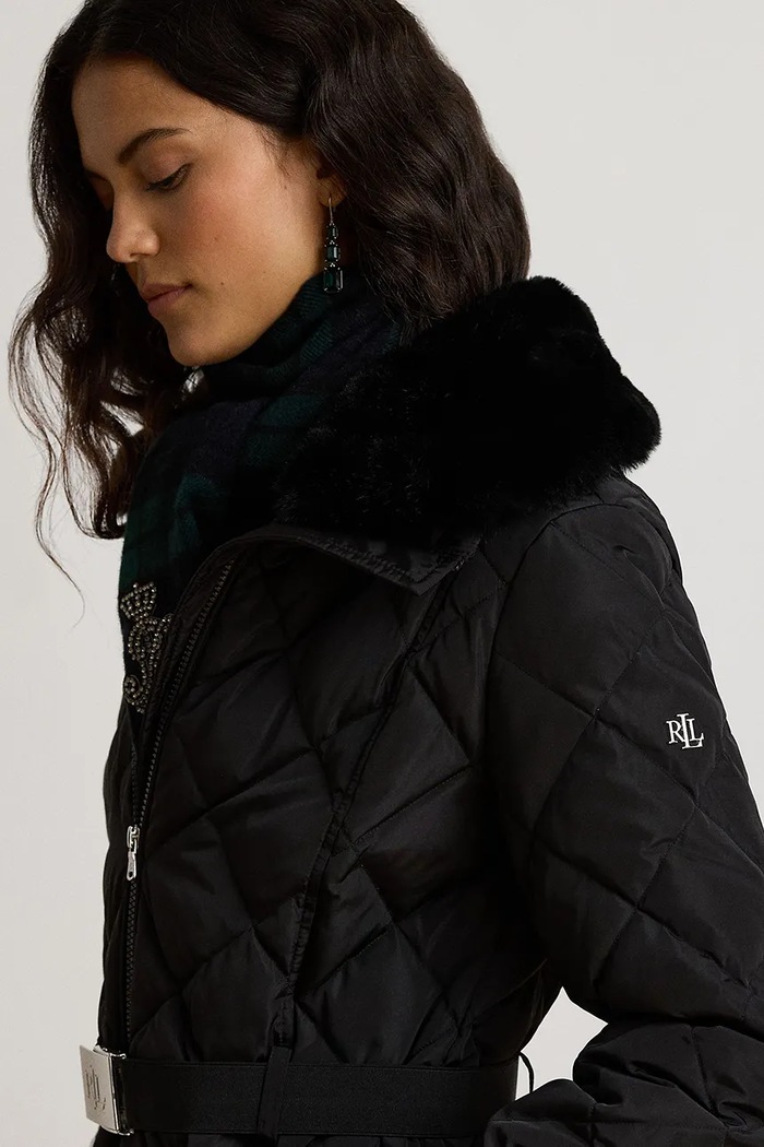Długa kurtka damska Lauren Ralph Lauren 297P23482 czarny