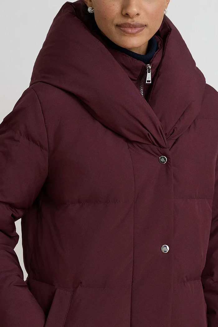 Kurtka puchowa damska Lauren Ralph Lauren 297P23473 bordowy
