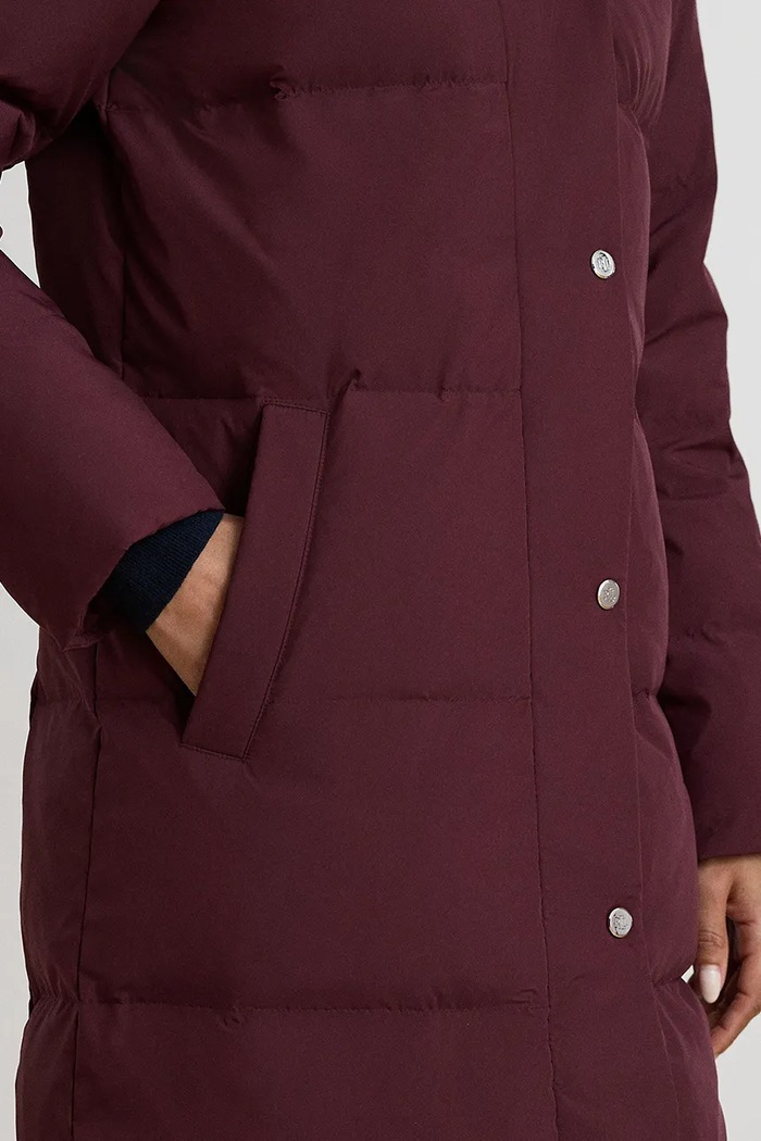 Kurtka puchowa damska Lauren Ralph Lauren bordowy 297P23473