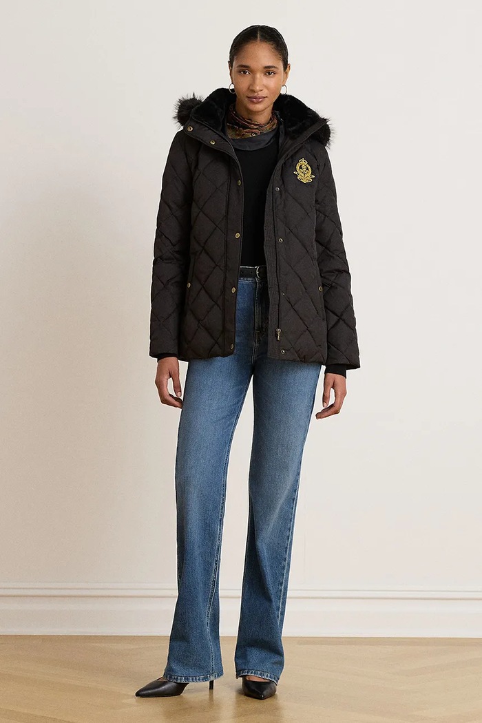 Odzież Lauren Ralph Lauren Kurtka pikowana damska 297P23456 czarny