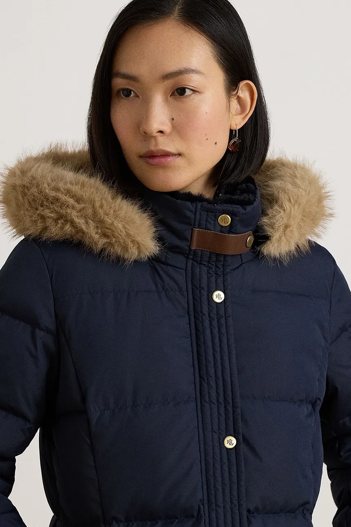 Kurtka puchowa damska Lauren Ralph Lauren 297P23454 granatowy