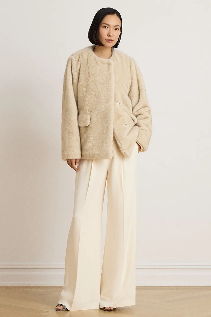 Odzież Lauren Ralph Lauren Długa kurtka damska 297P04117 beżowy