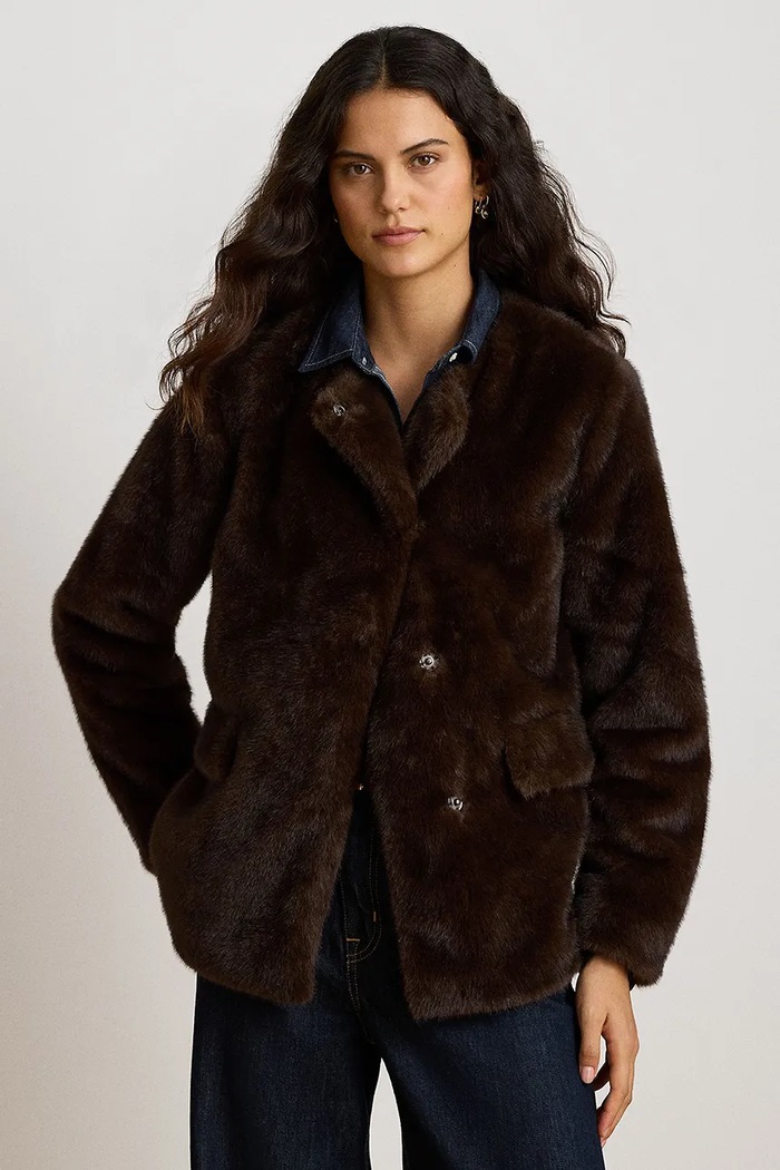 Lauren Ralph Lauren Długa kurtka damska brązowy 297P04117