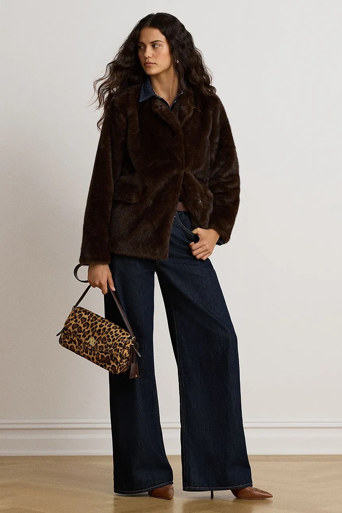 Odzież Lauren Ralph Lauren Długa kurtka damska 297P04117 brązowy