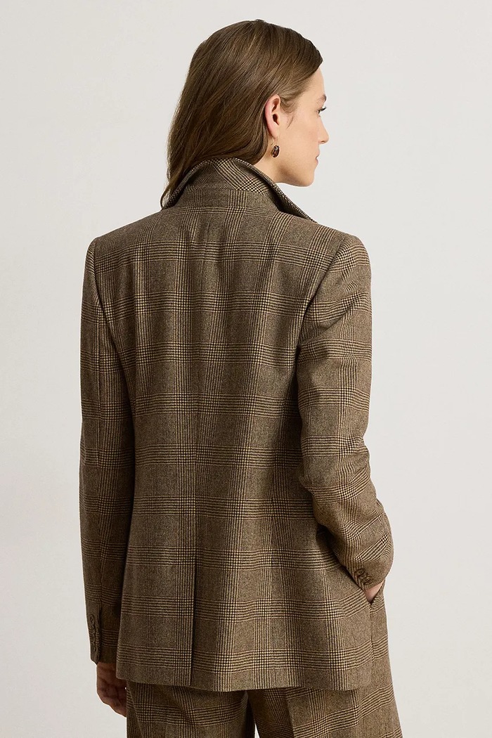 Lauren Ralph Lauren Marynarka damska wełniana 200B27604 brązowy AW26