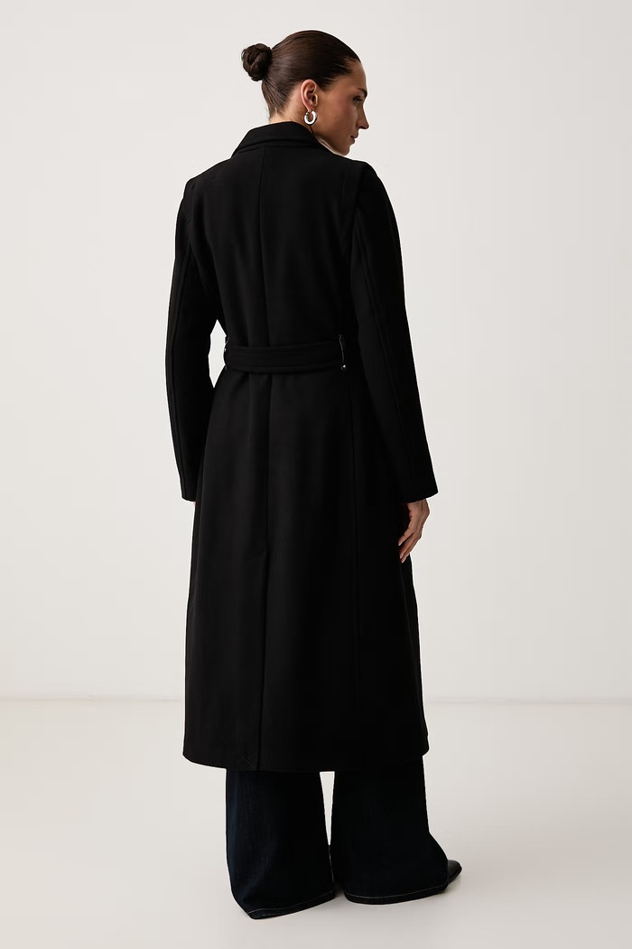 Odzież DKNY Płaszcz damski z wełną DLEMWW78 czarny