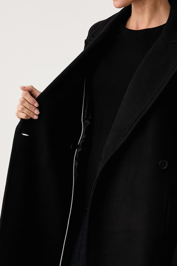DKNY Płaszcz damski z wełną DLEMWW78