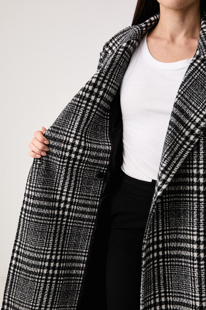 DKNY Płaszcz damski z wełną DLEMWW78