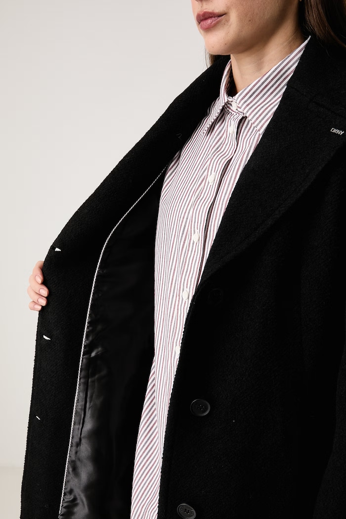 DKNY Płaszcz damski z wełną DLEMWW74