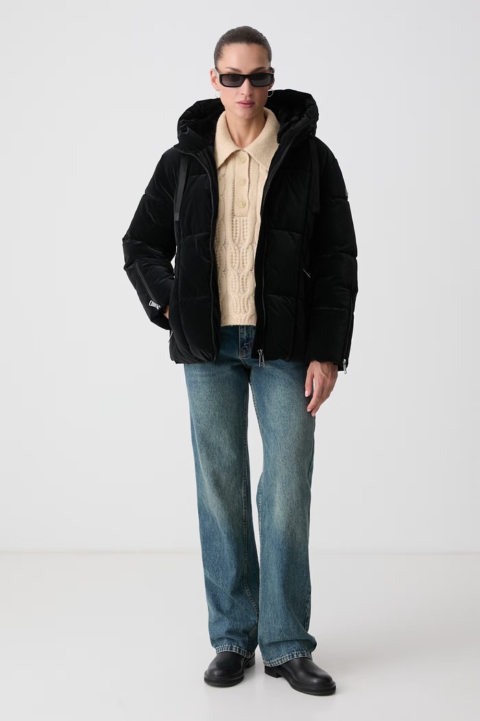 DKNY Krótka kurtka damska DLEMPY28 czarny AW26