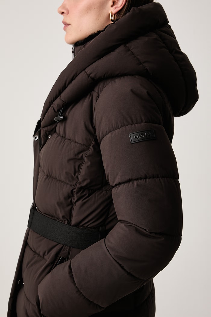 Kurtka zimowa damska DKNY DLEMPX78 brązowy