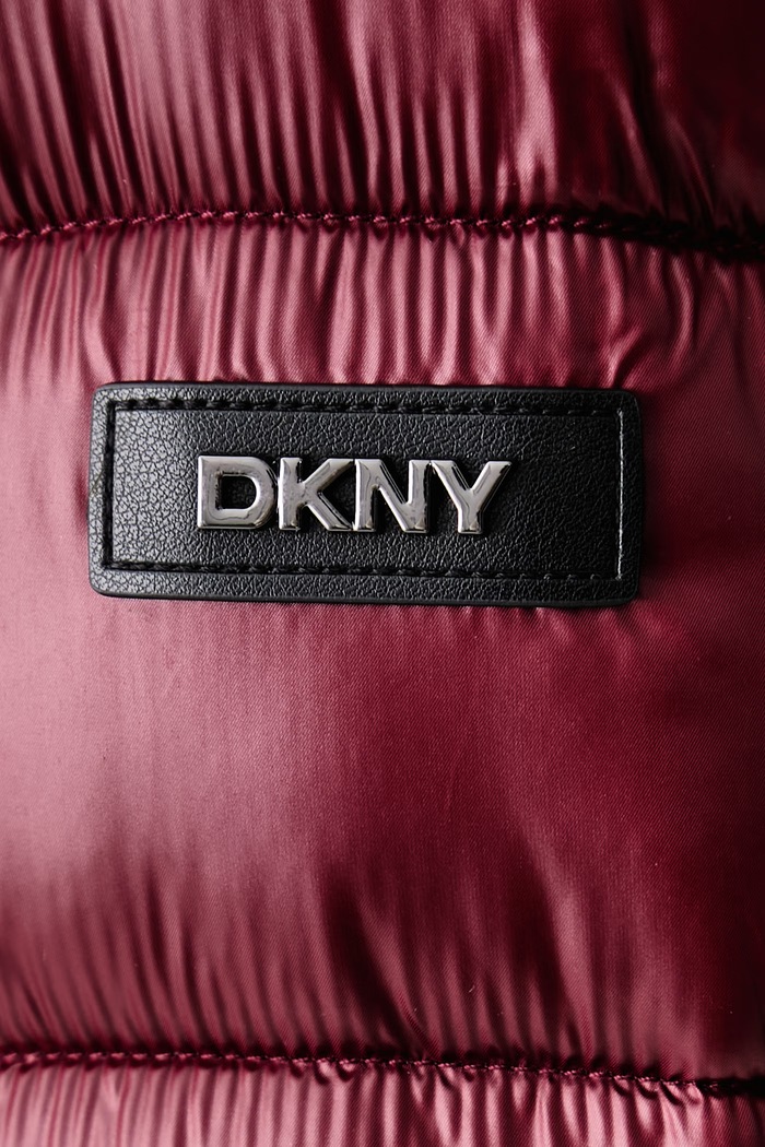 Długa kurtka damska DKNY bordowy DLEMPW58