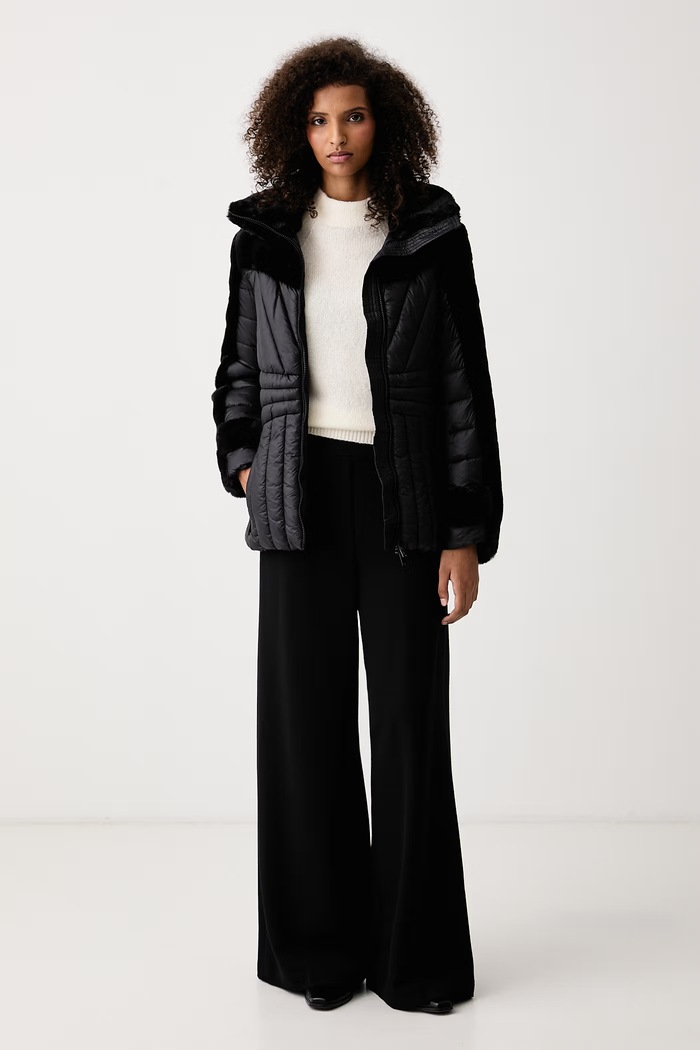 DKNY Krótka kurtka damska P4MJ6Y05 czarny AW26