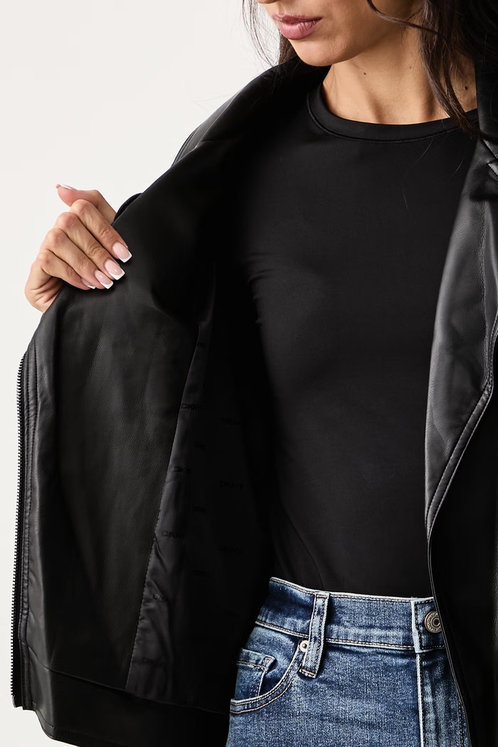 DKNY Ramoneska damska z imitacji skóry P6GCTEGW
