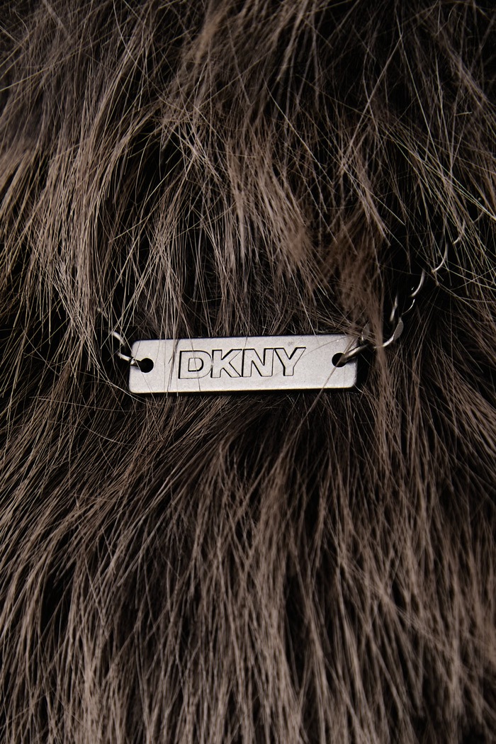 Krótka kurtka damska DKNY brązowy DJ6J6341