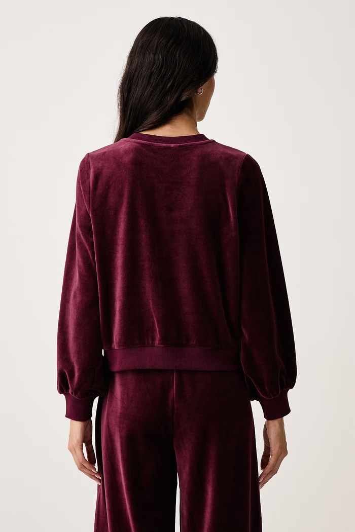 Odzież DKNY Bluza damska welurowa DJ6J6326 bordowy