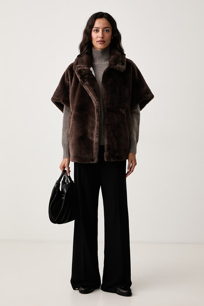 DKNY Bezrękawnik damski DJ6J6266 brązowy AW26