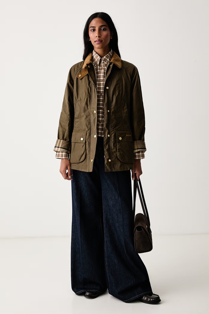 Barbour Kurtka przejściowa damska bawełniana Beadnell LWX1596 zielony AW26