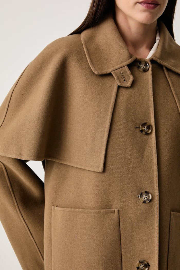 Krótka kurtka damska z wełną Aggy Barbour LWO0259 brązowy