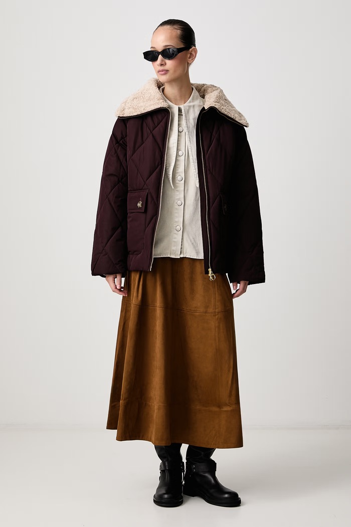 Barbour Kurtka zimowa damska Eva LQU1941 bordowy AW26