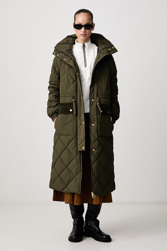 Barbour Kurtka pikowana damska Alverstone LQU1930 zielony AW26