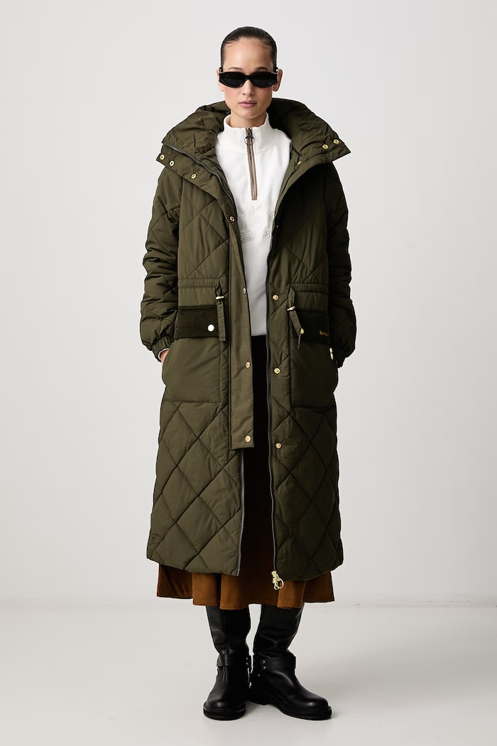 Barbour Kurtka pikowana damska Alverstone LQU1930 zielony AW26