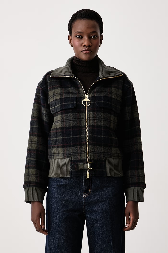 Barbour Kurtka damska z dodatkiem wełny Ivybridge zielony LOS0090