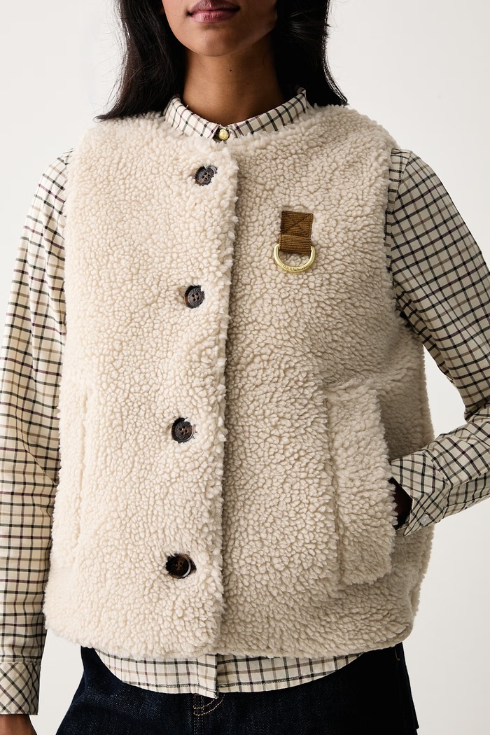 Bezrękawnik damski Barbour LGI0228 beżowy